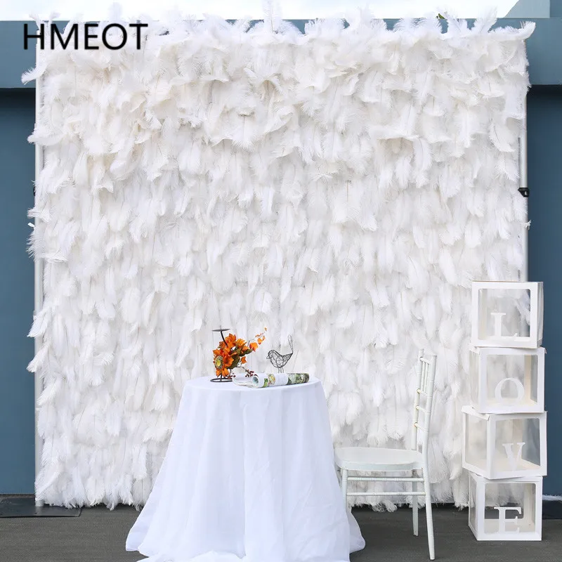 Customluxury3DWhiteFeatherClothFlowerWallFabricRollingUp