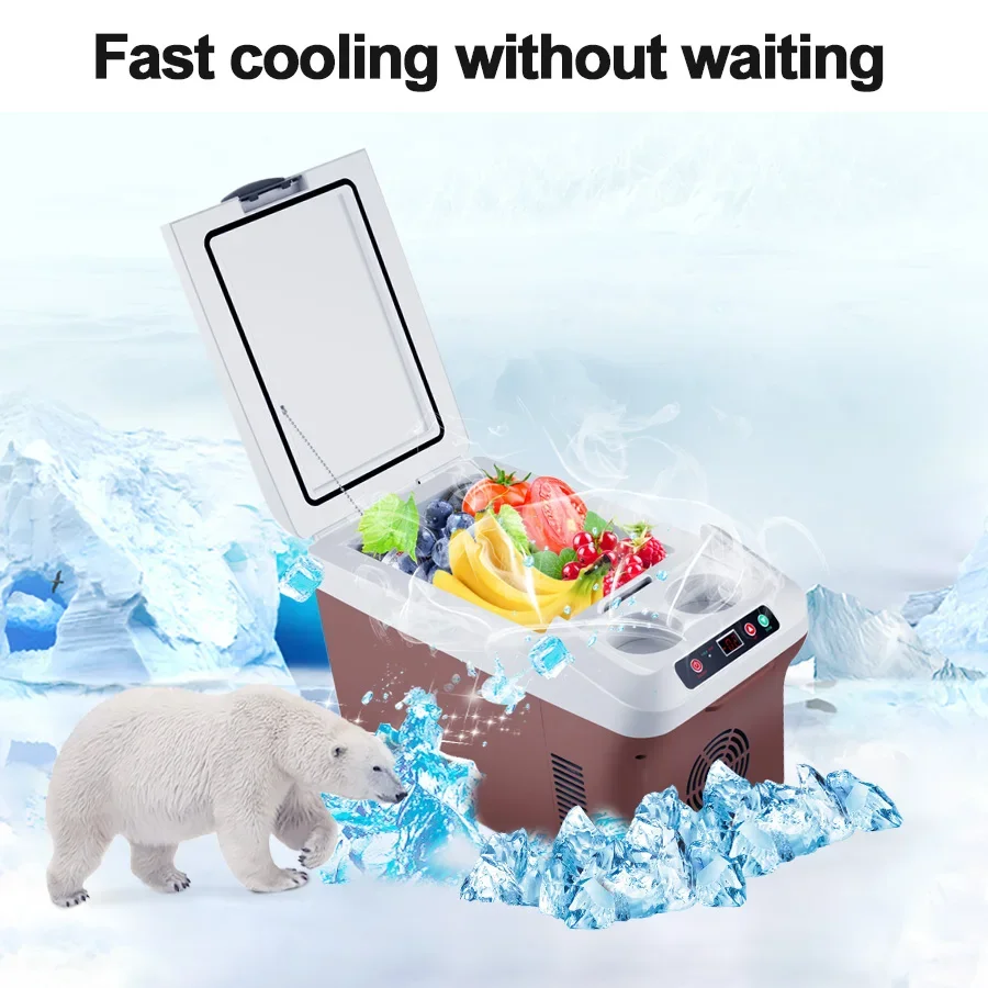 15L Car Mini Fridge Portable Dual-used Electric Cooler Refrigerator 12V 24V 220V Cool Ice box Freezer For Outdoor Travel Camping