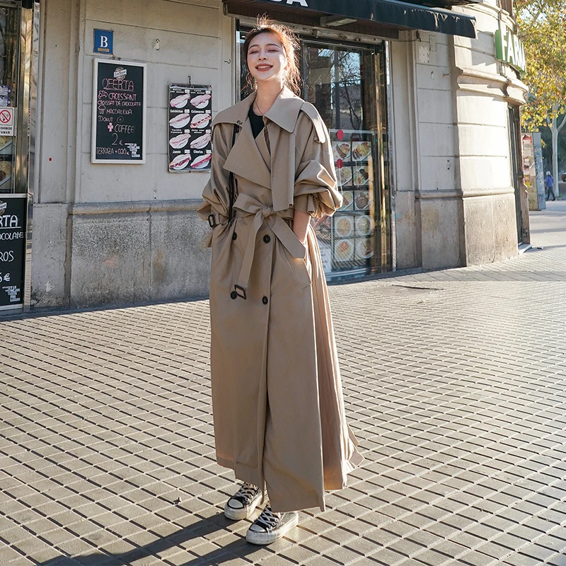 Korean Style Loose Oversized X-Long Women's Trench Coat