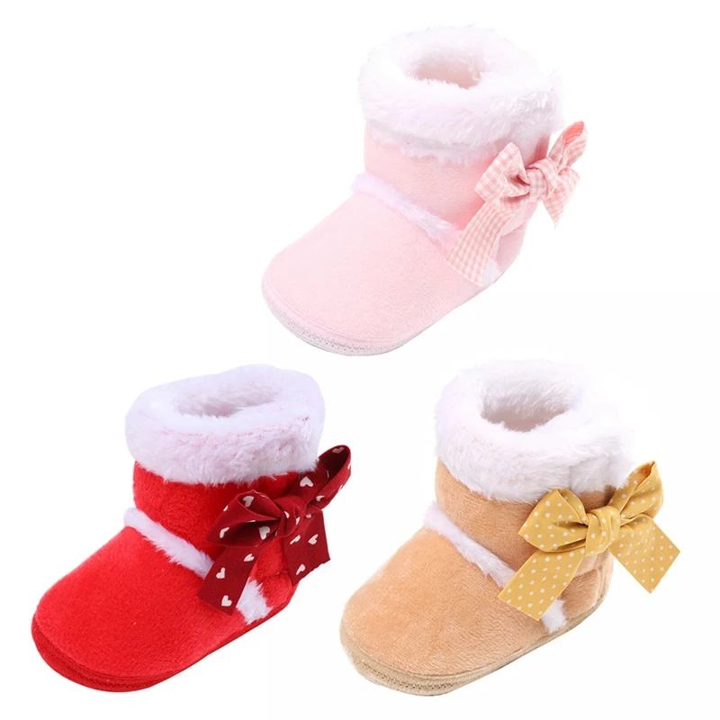 Autumn Winter Warm Newborn Baby Girls Boys Boots Shoes Toddler Soft Sole Fur Snow Boots Infant Toddler Cotton-Padded Shoes 1