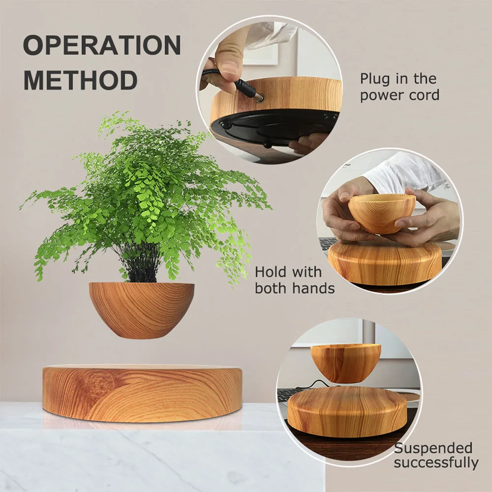 ceramic pots near me Levitating Air Bonsai Pot Rotation Flower Pot Planters Magnetic Suspension Floating Pot Potted Plant Home Without plants plastic flower pots