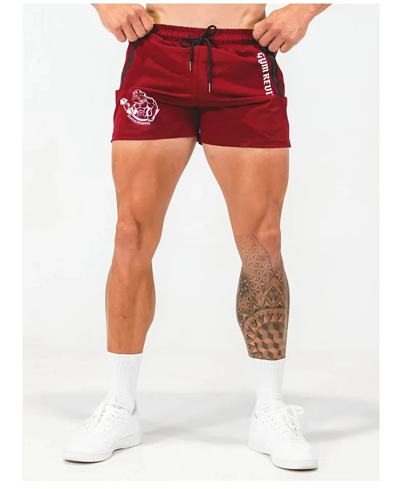 Men's Summer Printed Quick-drying Shorts With Double Side Zipper Pockets Designed For Running Basketball Training Fitness Shorts 4