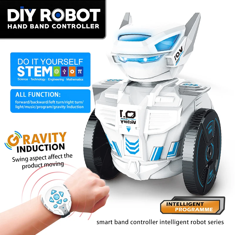 

Diy007 Gravity Induction Watch Rc Car Robot 2.4G Remote Control Intelligent Robot Children's toys For Boys and Girls Gift