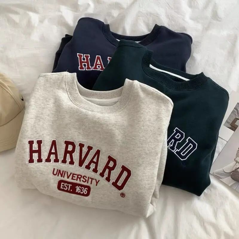 Women Sweatshirt Letter Embroidery Autumn Sweater Letter Women