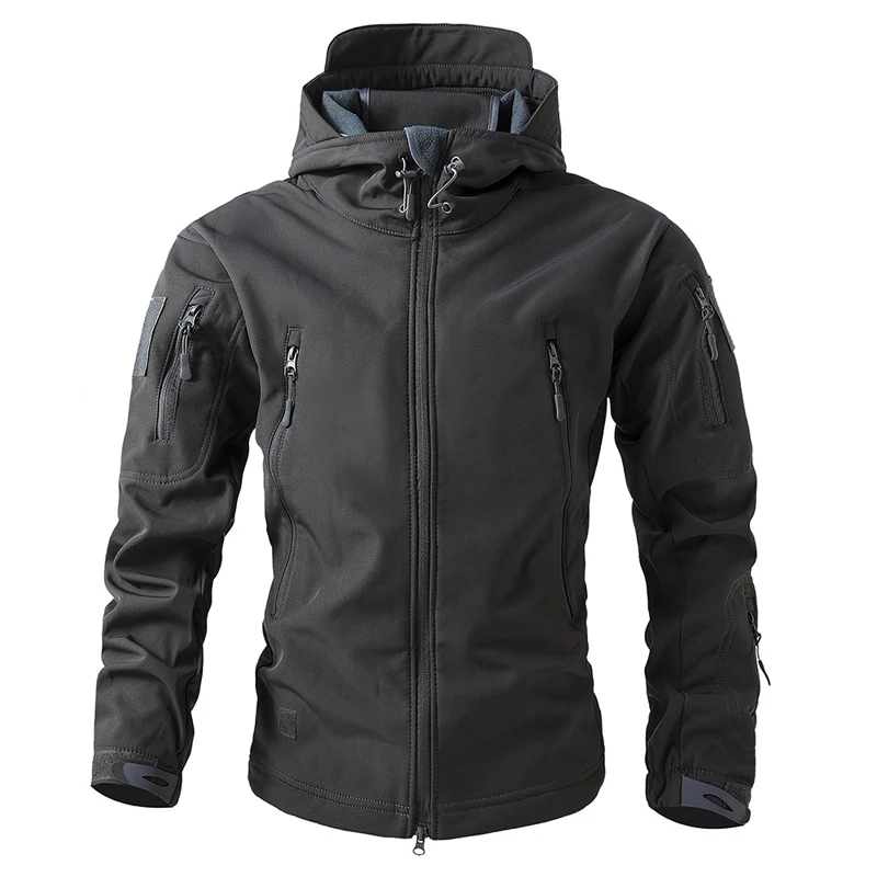 Autumn Winter Mens Mountain Ski Warm Padded Jackets Men Climbing Fleece Windbreaker Hooded Coats Men Waterproof Tactical Jacket 4