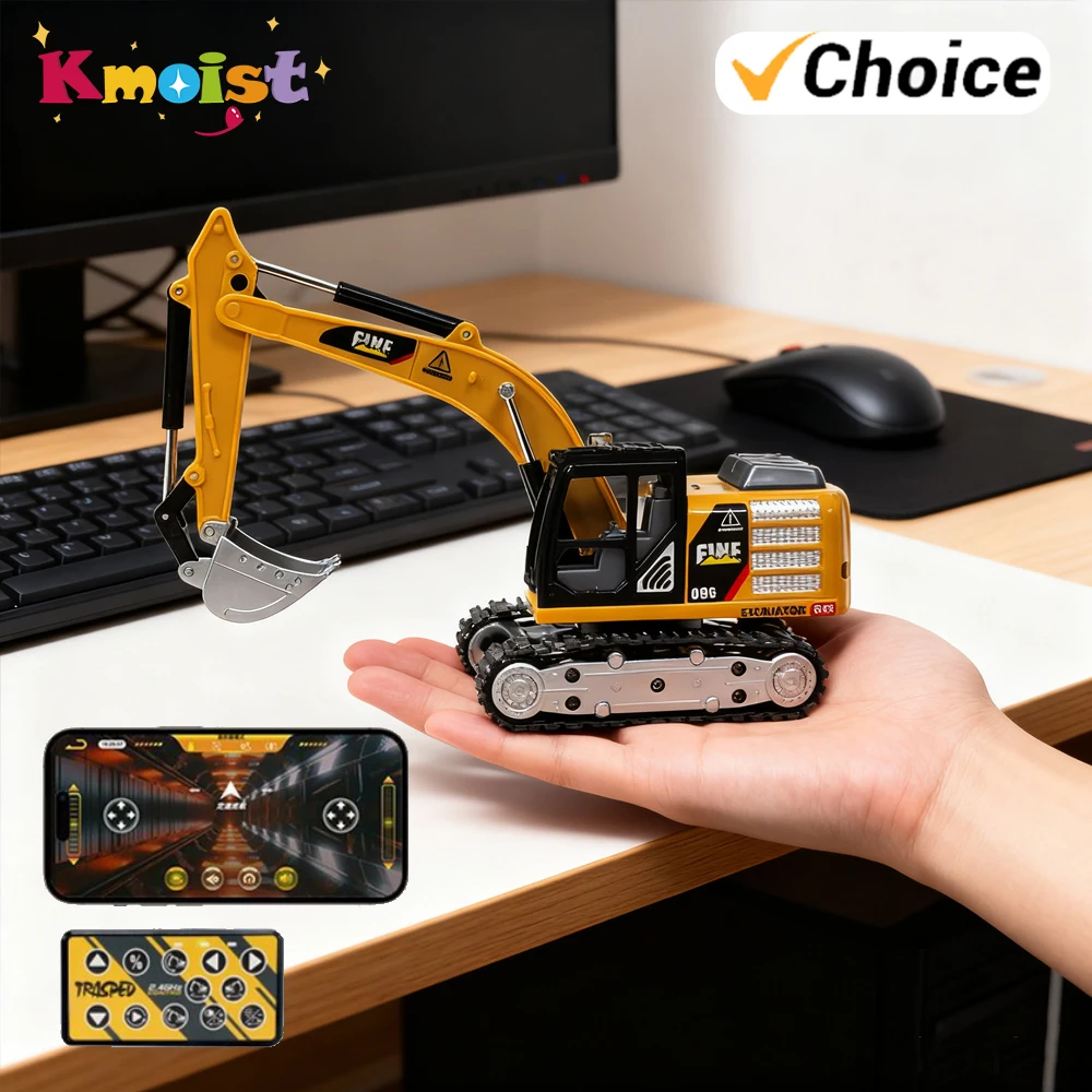 Robot Tank Télécommandé Pelleteuse - 2.4GHz, 7 Canaux, Jouet RC