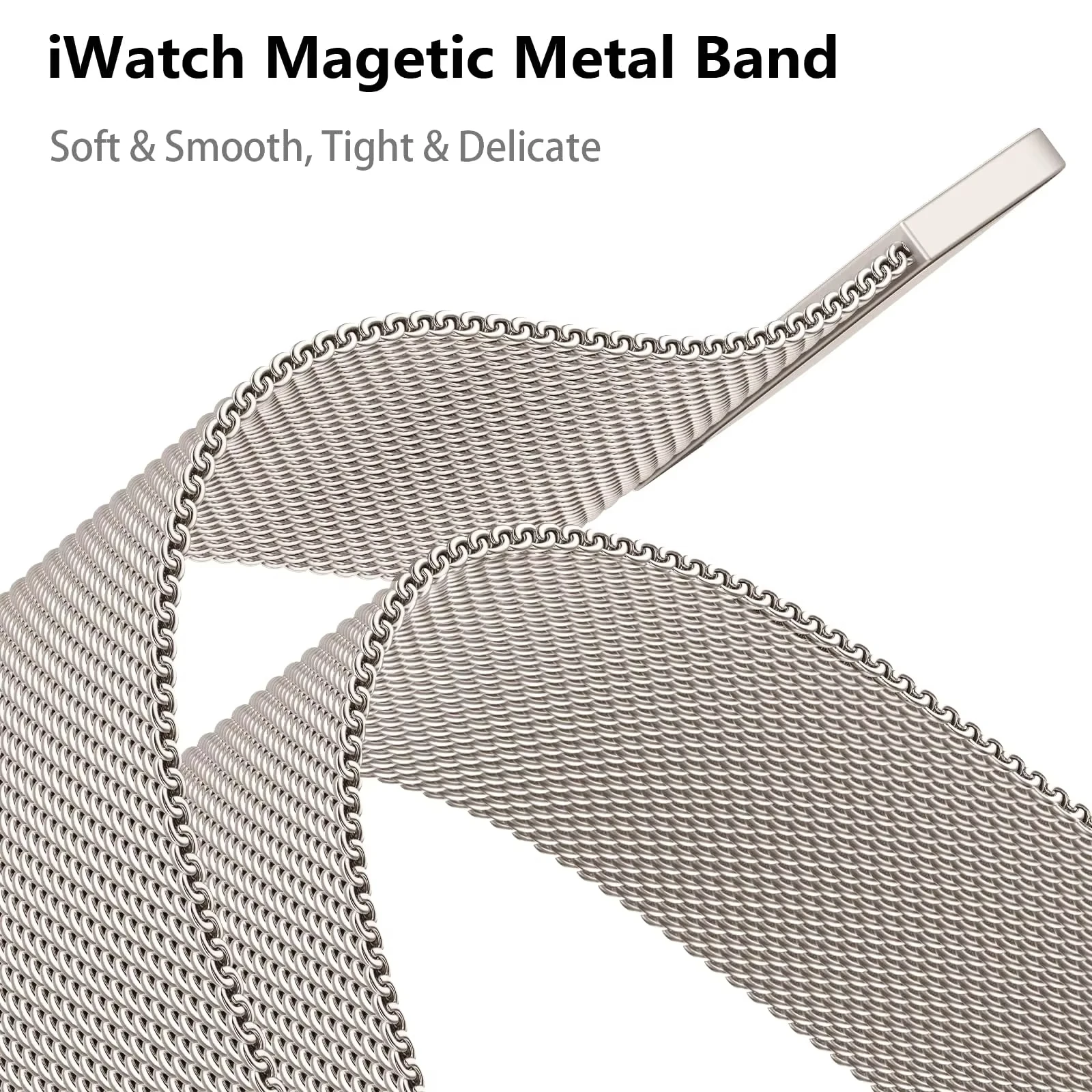 Elegant Stainless Steel Milanese Loop Watch Strap and Case
