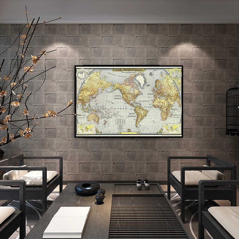 Рисунок 6 - A2 старинная карта мира 1943 нетканый