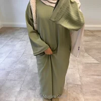 Abayas de luxe pour femmes musulmanes, caftan de Dubaï, caftan de Turquie, beige, café, marocain, robes d'hiver décontractées, 1 pièce 5