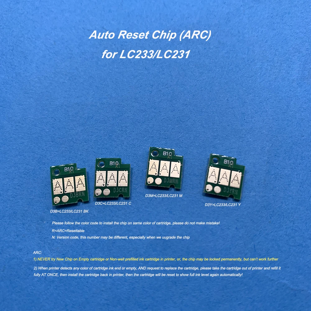 

Auto Reset Chip for LC233 LC231 Ink Cartridge ARC Chip for Brother DCP-J562DWMFC-J5720 MFC-J4120 MFC-J4620 MFC-J5320 MFC-J480DW