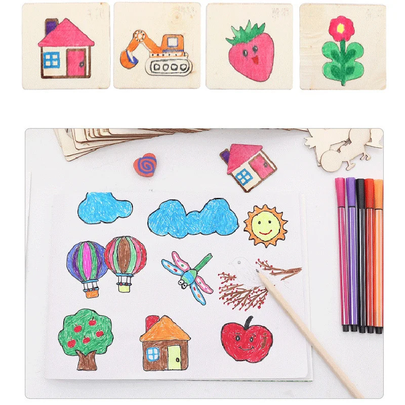 EXCEART 1 Set Doodle Drawing Template Tracing Stencils for Kids Painting  Stencils Reusable Plastic Kids Stencils for Painting Tile Stencil The Frame