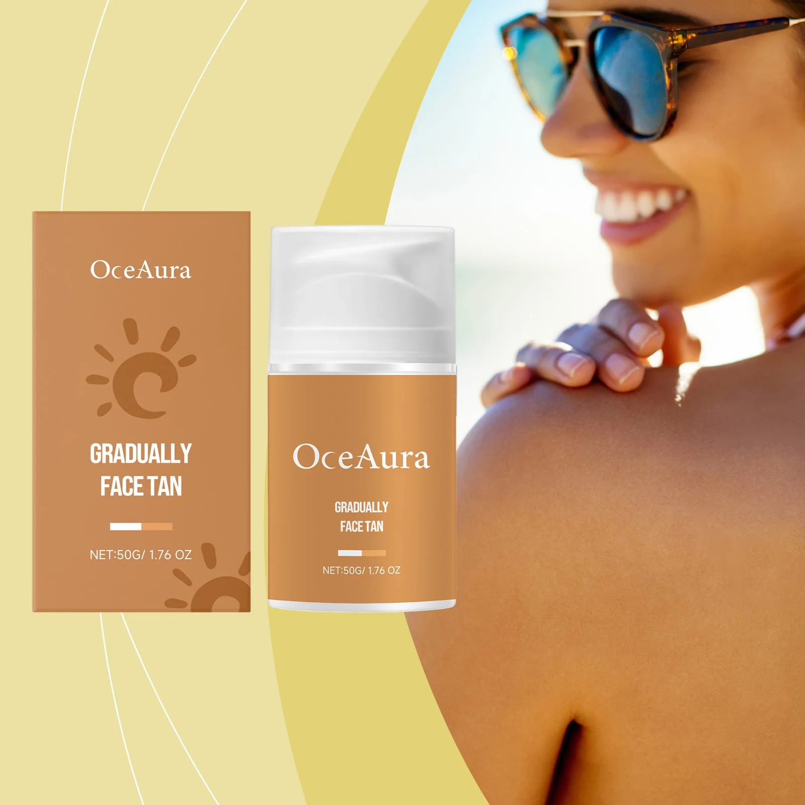 Sunless Tanner Lotion Face Body Suntan Self Solarium Fake Tan Natural Bronzer Skin Long Lasting Hydrating Bronzer Tanning Cream