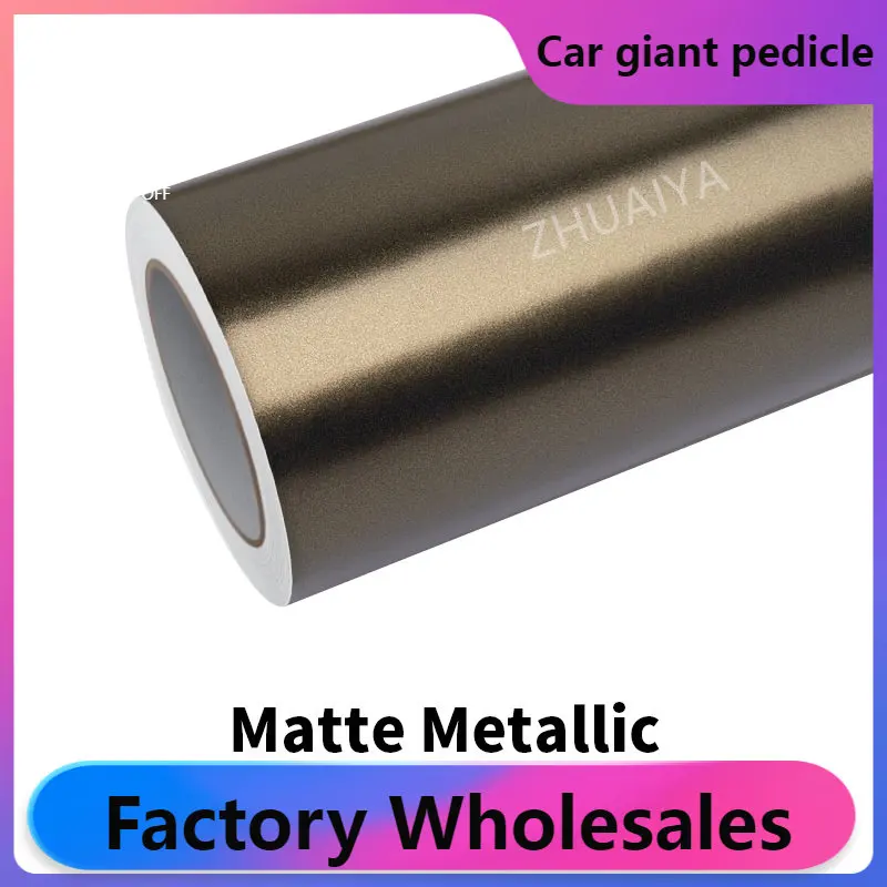 

ZHUAIYA Matte Metallic Brown Vinyl Wrap film wrapping film bright 1.52*18m roll quality Warranty covering film voiture