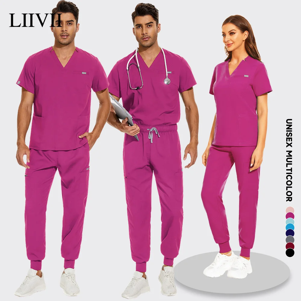 

Wholesale Women's Scrub Clothing Sets Medical Scrubs Suit Nursing Uniform for Men Medical Nurse Scrub Sets Stretch Quick-dry