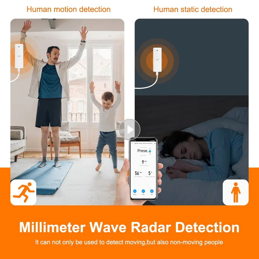 

Portable Micro Motion Perception 0-9m Smart Home Graffiti Widely Compatible Usb 5v Light Sensor Dynamic And Static Detection