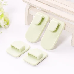 Dual Set of Versatile Adhesive Hooks for Remote Control and Key Storage (Green)