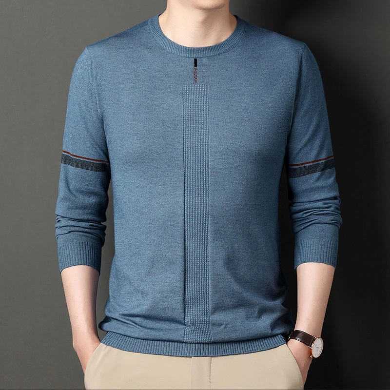 Autumn Winter Male Round Neck Simple All-match Bottoming Jumpers Homme Loose Casual All-match Pullover Knitted Top Men Sweater