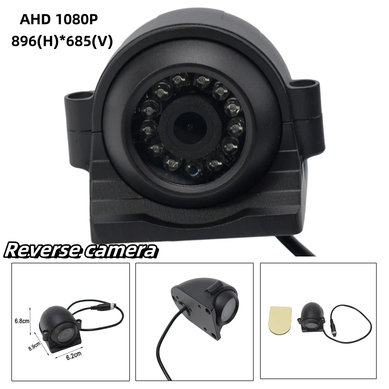 4 Pin Reverse Camera Waterproof 12 LED Side View Cam For Truck RV Bus ...