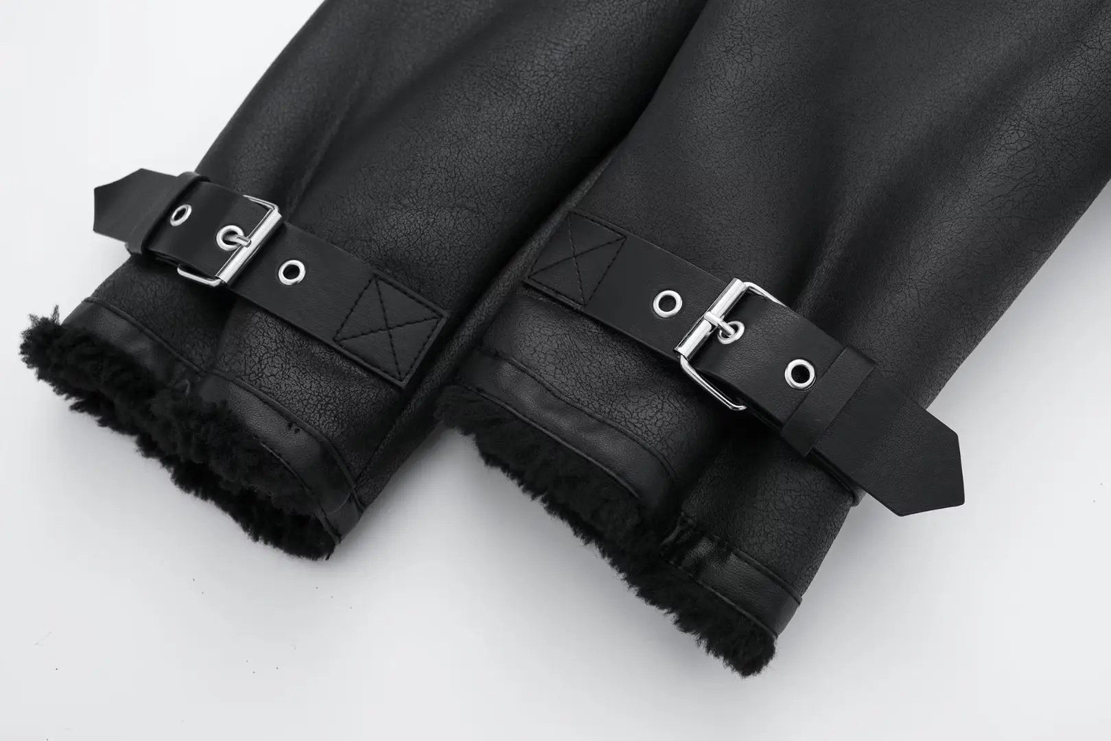 Jachetă de iarnă vintage la modă, haine elegante, haine exterioare din blană artificială din piele, caldă, lungă, pentru femei, buzunare cu fermoar, decorare_voghion.com