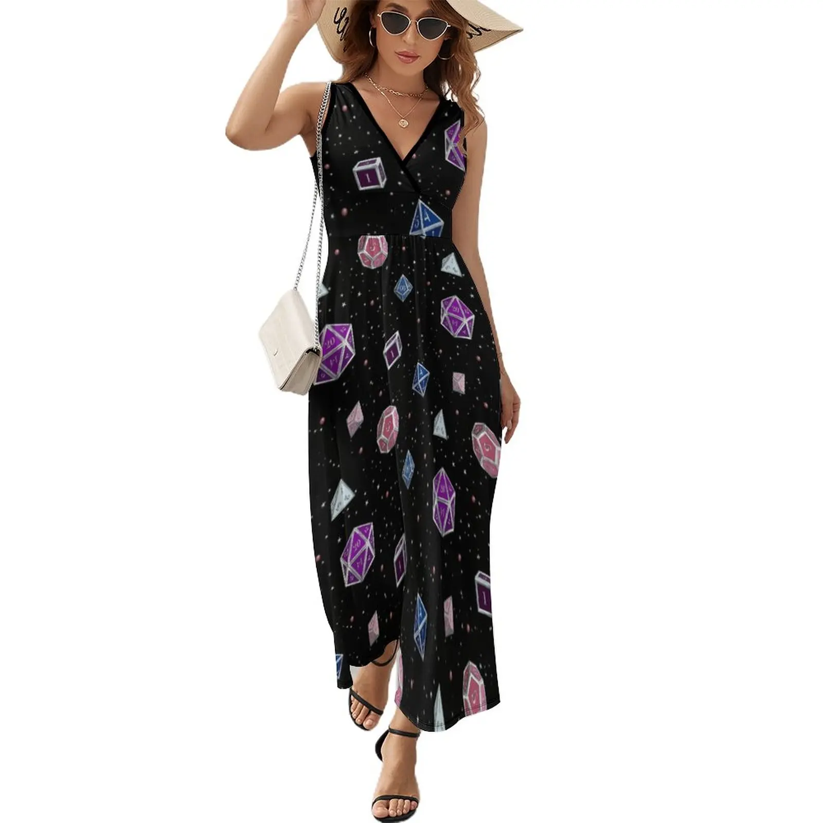 

D&D Genderfluid Pride Dice Set Sleeveless Dress purple dress dress dresses