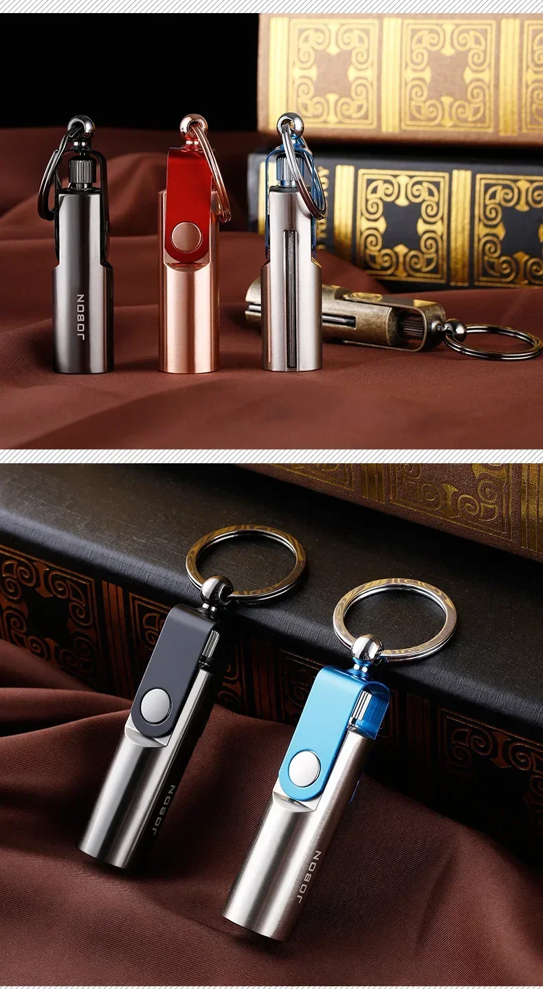 Description Picture 6 of itemMatch Kerosene Lighter Keychain Cigarette Lighters Metal Matches Torch Lighter Portable Men's Gift Windproof Smoking Accessories