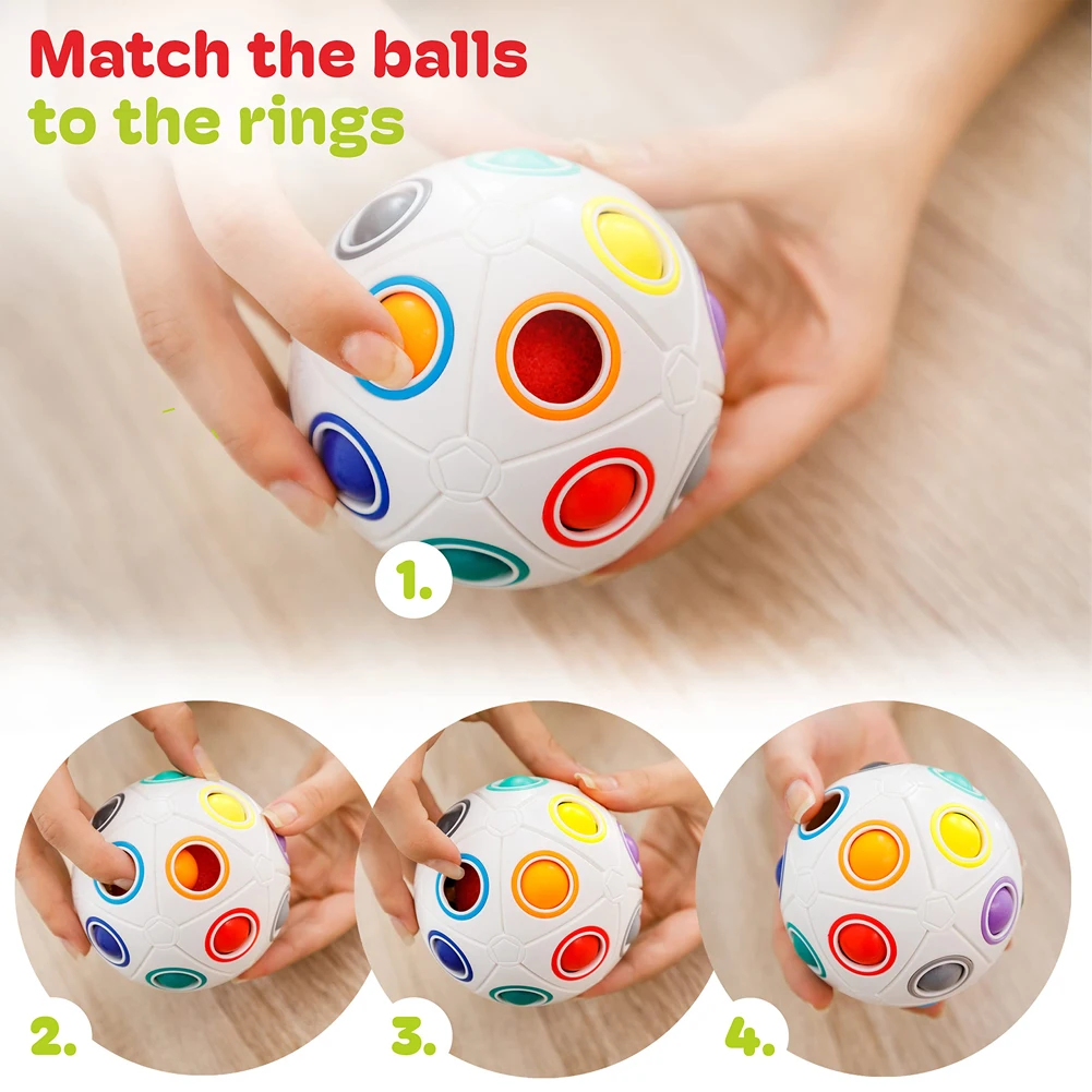 Puzzle Toys Creative Magic Spheric Cube Speed Rainbow Ball Puzzles Learning Educational Toys For Children Adult Office Anti Stress Gifts puzzle toys anti stress toys puzzle cube magic puzzle cube kids educational toys