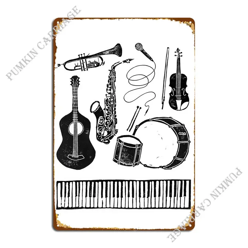 

Music Instruments Metal Sign Poster Vintage Party Party Club Cinema Tin Sign Poster