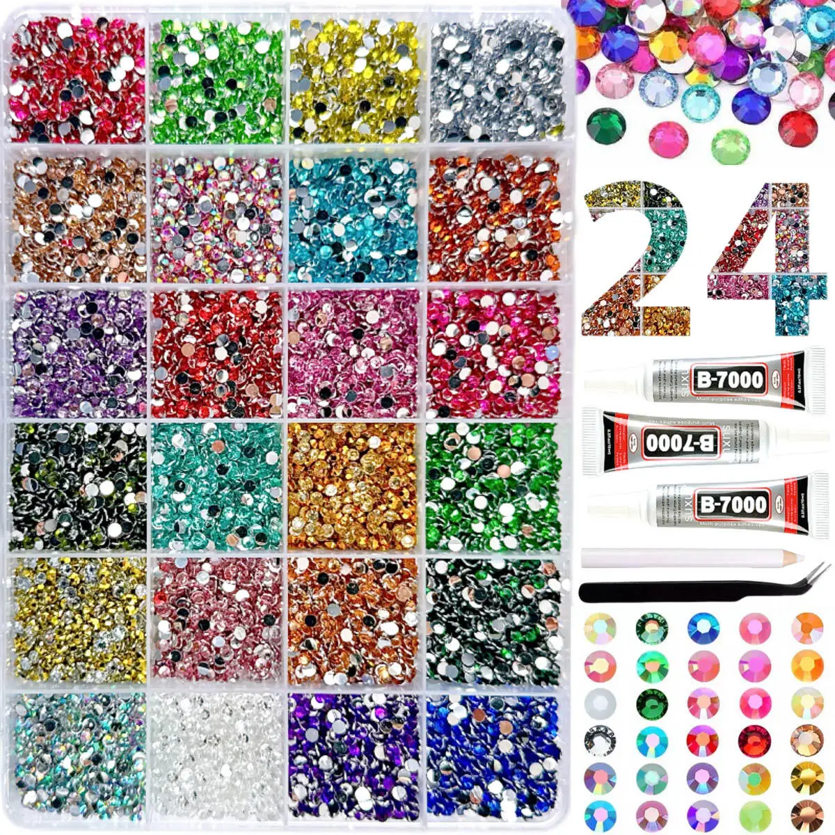 1 Caja de Diamantes de Imitación para Uñas, Coloridos y Brillantes, Kit de Decoración de Uñas, 3 mm, Semicirculares, de Resina, Adornos de Diamantes para Uñas, Piezas para Decoración de Uñas DIY