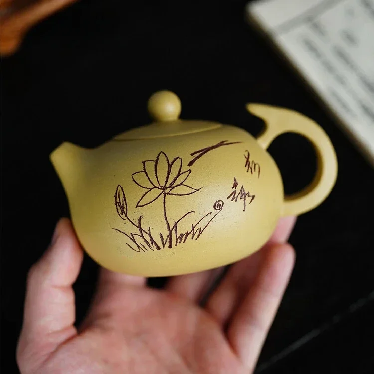 

280ml Master Handmade Yixing Purple Clay Tea Pot Authentic Beauty Xishi Pot Raw Ore Zisha Puer Tea Infuser Customized Teaware