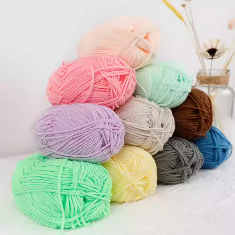 50g Soft Wool Milk Cotton Yarn Crochet Anti-Pilling Hand Knitting Thread For Cardigan Scarf Hat Baby Sweater Doll Supplies 3