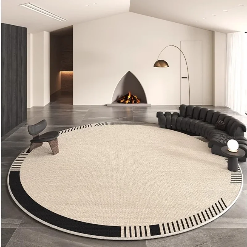 Carpet for Living Room Modern Simple Soft Coffee Table Rug Circular Line Pattern Plush Fluffy Bedroom Bedside Mat Alfombra 담요 2