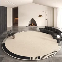 Carpet for Living Room Modern Simple Soft Coffee Table Rug Circular Line Pattern Plush Fluffy Bedroom Bedside Mat Alfombra 담요 2