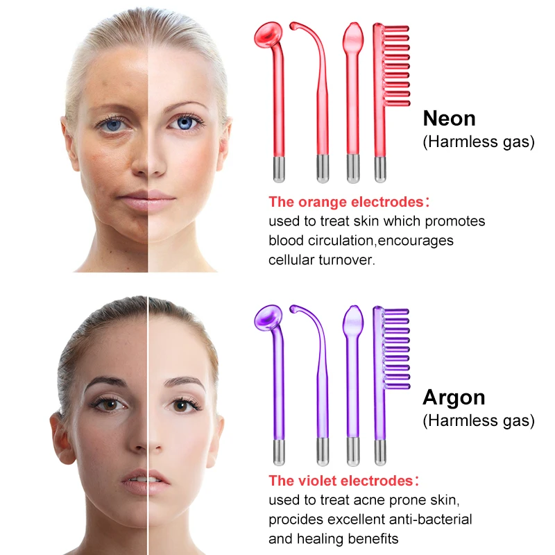 7in1 High Frequency Electrode Wand Machine Skin Tightening Acne Spot Wrinkles Remover Beauty Therapy Facial Care（ No Handle） 6