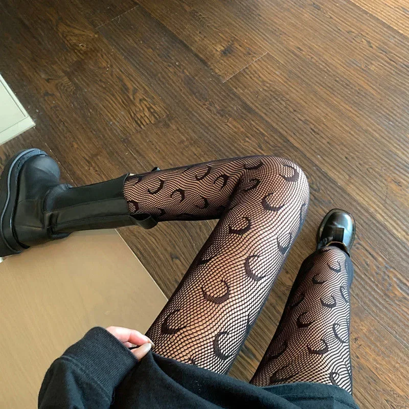 Women Breathable Thin Section Long Socks Nightclub Black Silk Lolita Pantyhose Sexy Tights Knee High Stocking Fishnet Girls Gift