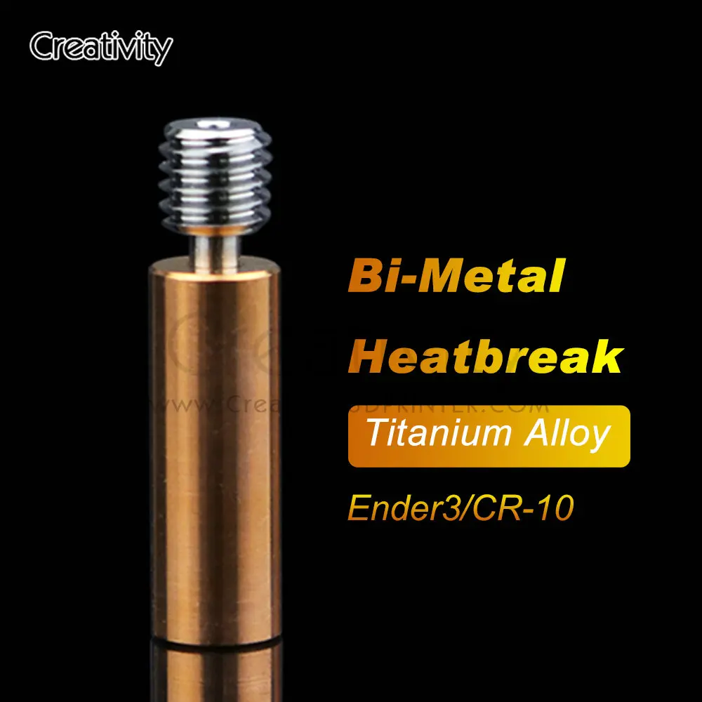 

Ender3 Ender5 CR10 3d printer Throat Titanium Alloy Bi-Metal Heatbreak 1.75mm Nano Coated Throat Filament Smooth Heat break