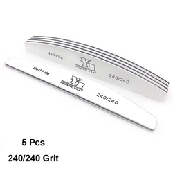 Vibrant 5 - Piece Nail File Set - Professional Multi - Grit Manicure Tools (Grit - 240)