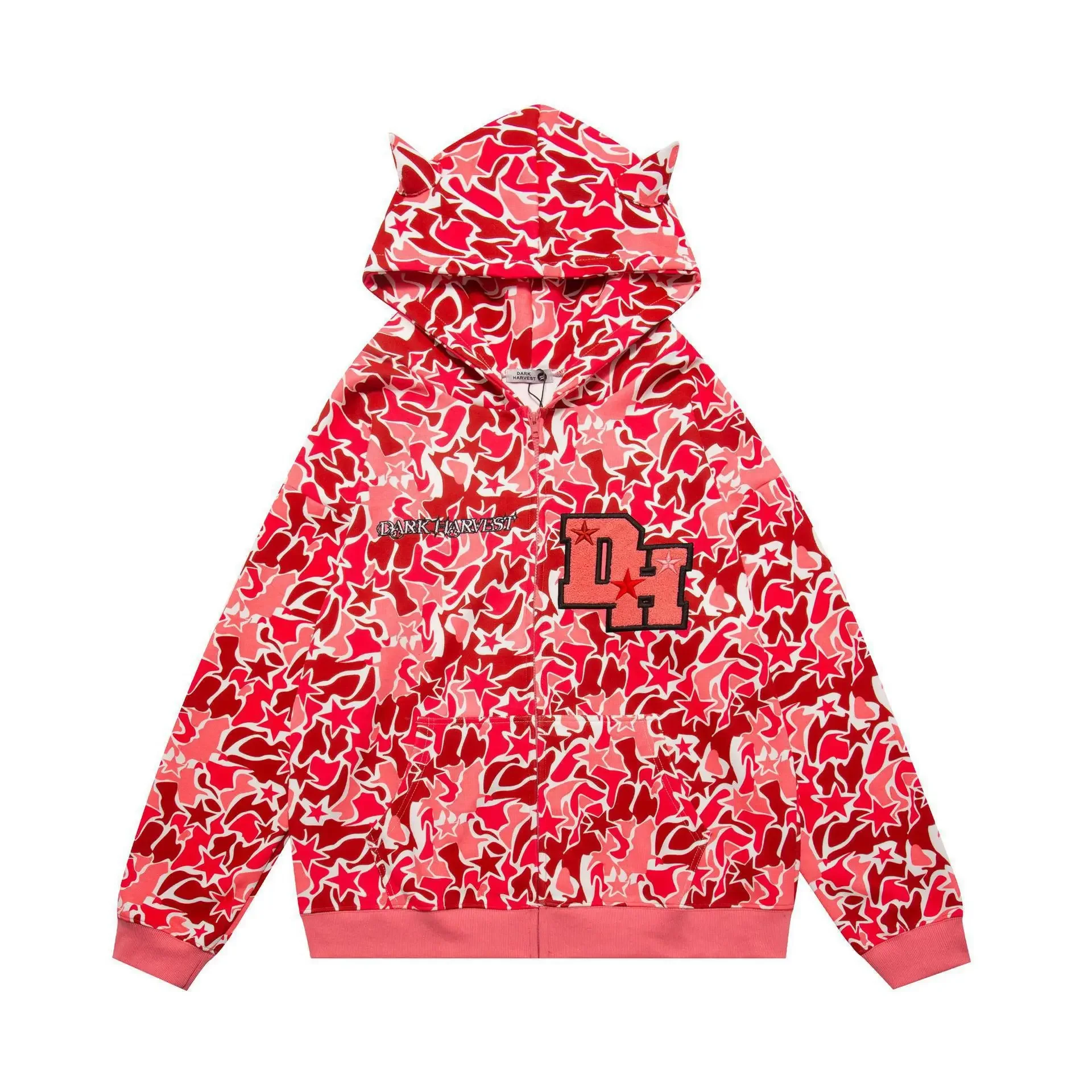 

Fall's new Bapegengar Ghost Stong, Geng Ghost, Fashion High Street Harajuku 3D digital print sweater zipper-to-head Hoodie Y2K