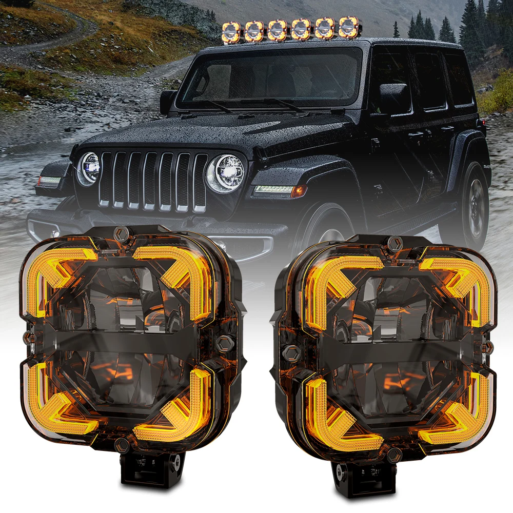 슈퍼 브라이트 LED 작업등 바, 지프 JK JL 트럭 오프로드 4x4 SUV ATV 12V 주행등 스팟 라이트 보조등 (자동차용)