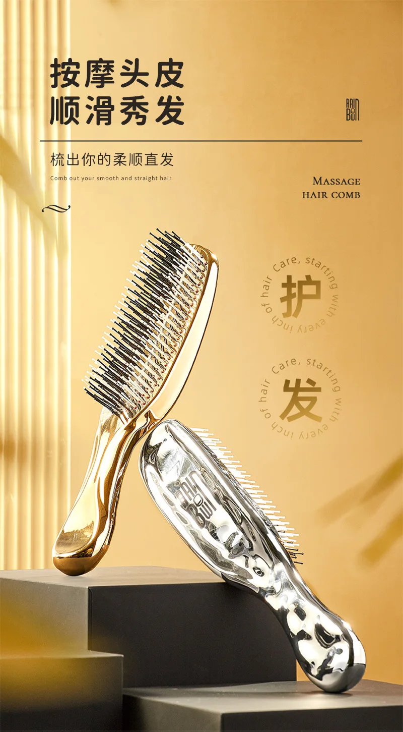 Japanese Premium Head Massager Scalp Brush Hair Massager Shampoo Brush Wet Plastic Detangling Brush Hair Cleaning Comb 4