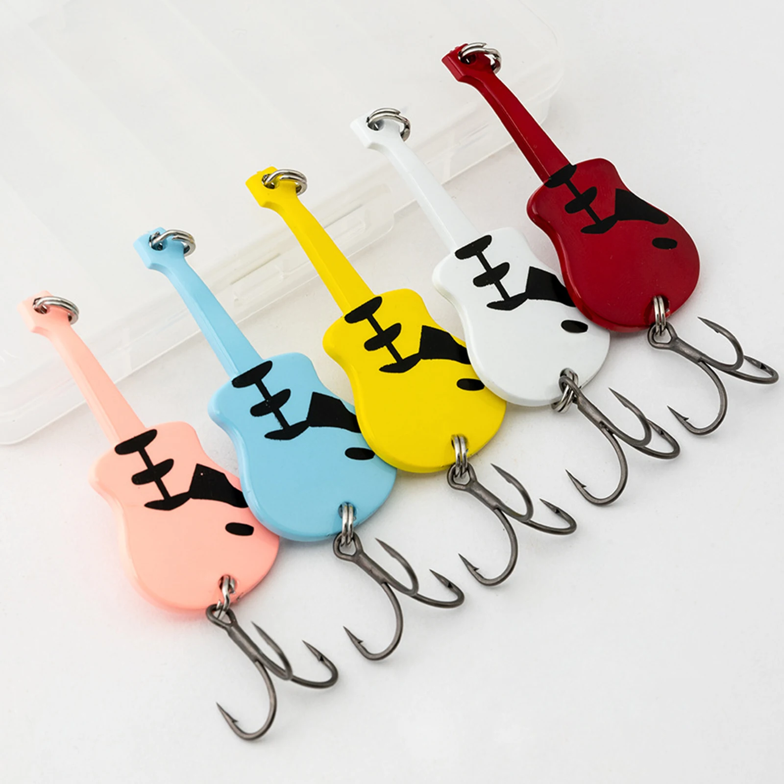 5pcs Metal Spoon Spinner Fishing Lure with Tackle Box Spoonbait Crankbaits Hard Bait for Trout Perch Pike Bass