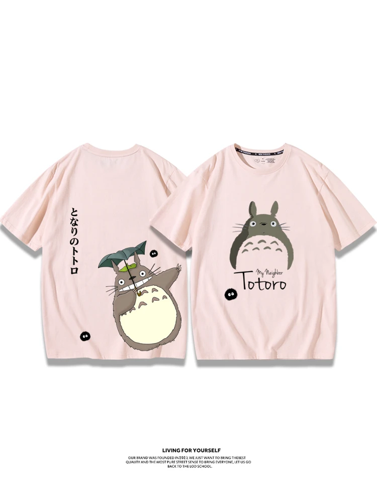 Miyazaki Anime Dust Fairy 100% cotton short-sleeved T-shirt Summer men's and women's CuHK children totoro clothes 4