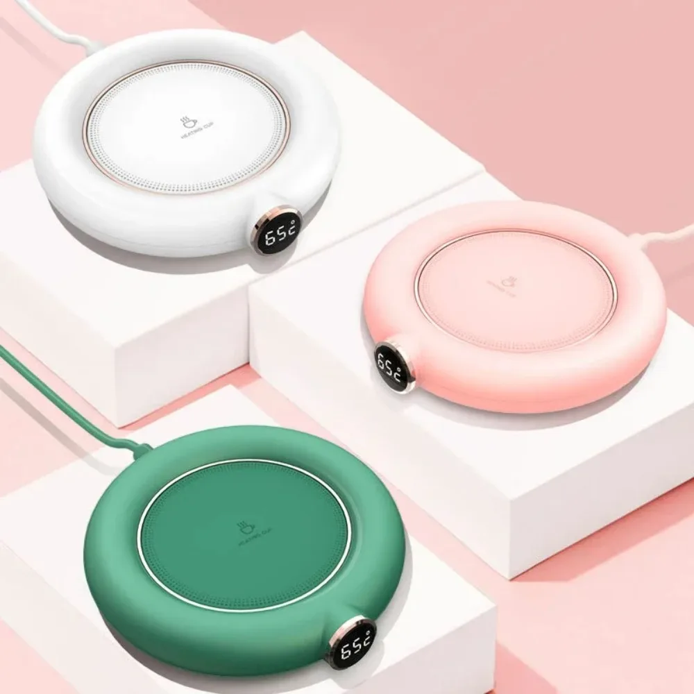 USB Heating Warm Cup Mat Coffee Mug Warmer Constant Temperature Coaster 3 Gear Digital Display Adjustment Timing Heater for Milk