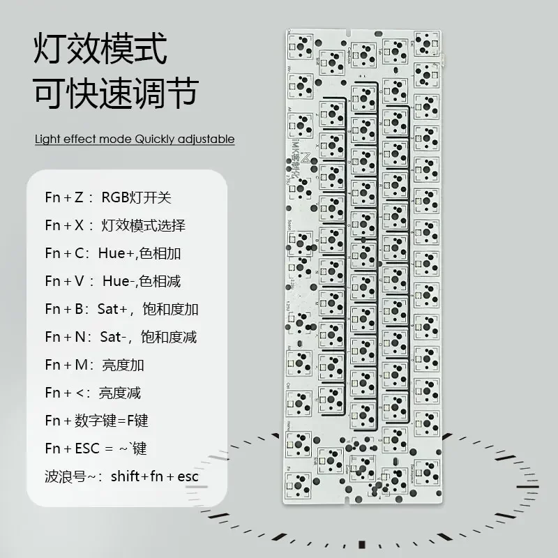 Customized Wooting 60HE PCB Via 61keys Single Mode Hot Swap