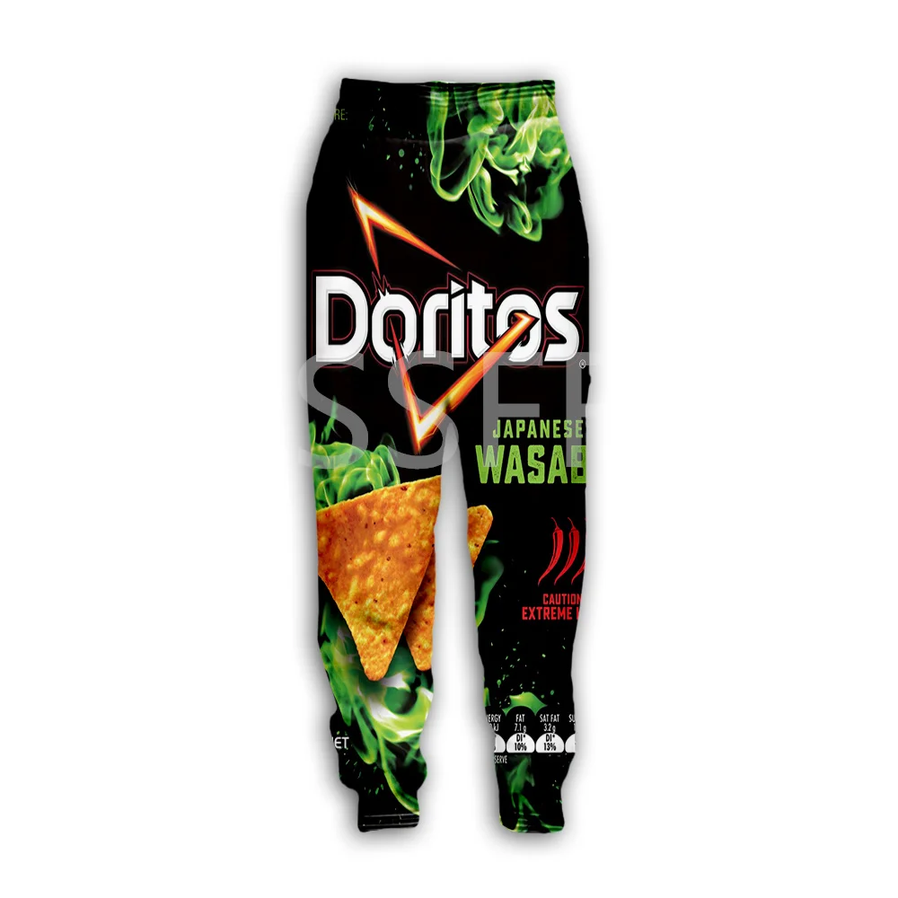 NewFashion Foods Potato Chips Candy Sauce Chocolate Snacks 3DPrint Unisex Streetwear Funny Casual Sweatpants Jogger Trousers X1