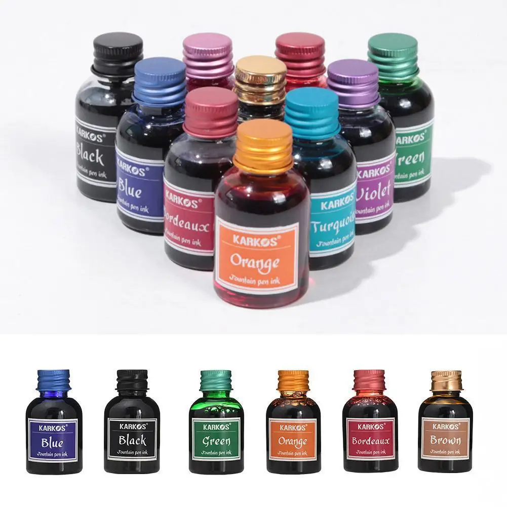 

30ML Pure Color Colorful Fountain Pen Ink Refilling Inks Universal Pen Ink Quick Drying School Student Stationery Accessories