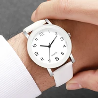 1/2PCS Fashion Couple's Watches Leather Strap Wristwatch Men Women Casual Arabic Dial Quartz Watches (Without Box) - Image 3