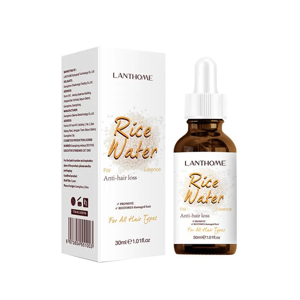 30ml Rice Water Anti-Hair Loss Care Essence Refreshing Nourish Oil Hair Care Control Hair Dry Anti Damage Serum Dandruff Re J0A4