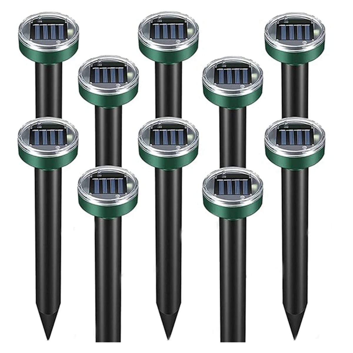 

20 PCS Solar Insect Repeller Ultrasonic Bird Repeller Round Ground Plug Animal Repeller Suitable for Lawn Control