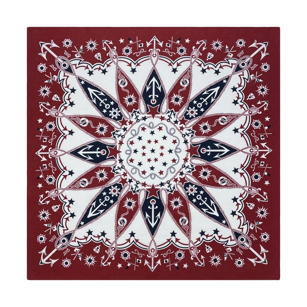 Navy Blue Sailboat Nautical Paisley Bandana Scarf
