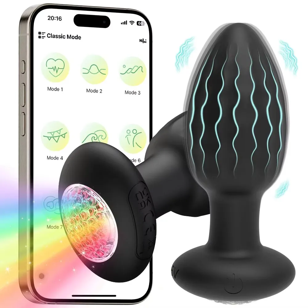 APP Control Anal Vibrator für Männer Prostata-massagegerät Mini Vibrierender Anal Plug Erwachsene Waren LED Butt Plug Sex Spielzeug für Männer Frauen 1